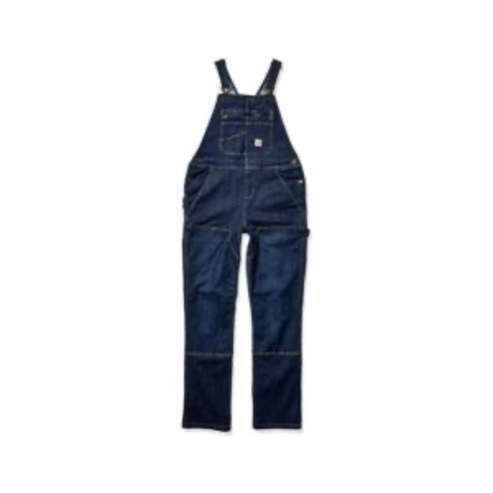 Carhartt Women Denim Double Front Bib Overalls XS Short
